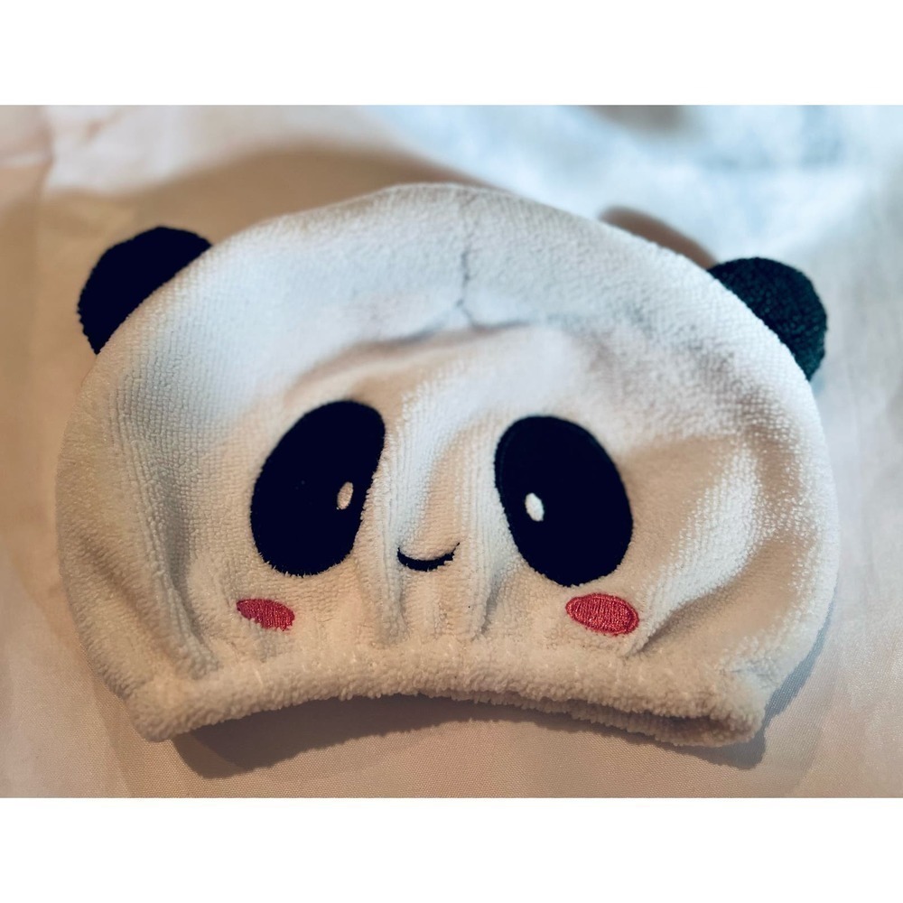 Evriholder panda face terry cloth bath cap child size